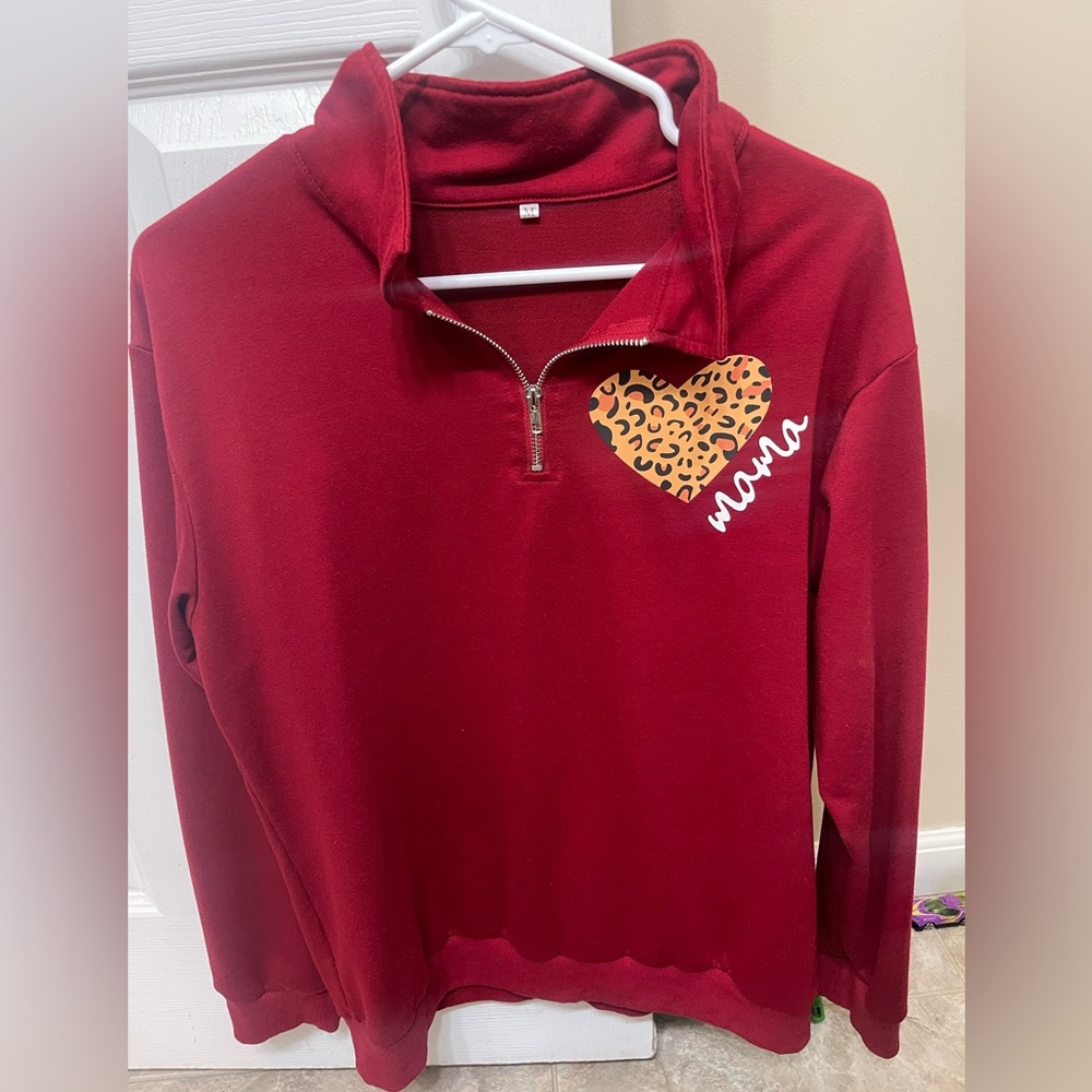 Mama Zip Up Women Crew Sweatshirt